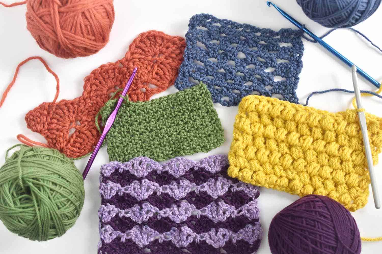 different crochet stitch patterns
