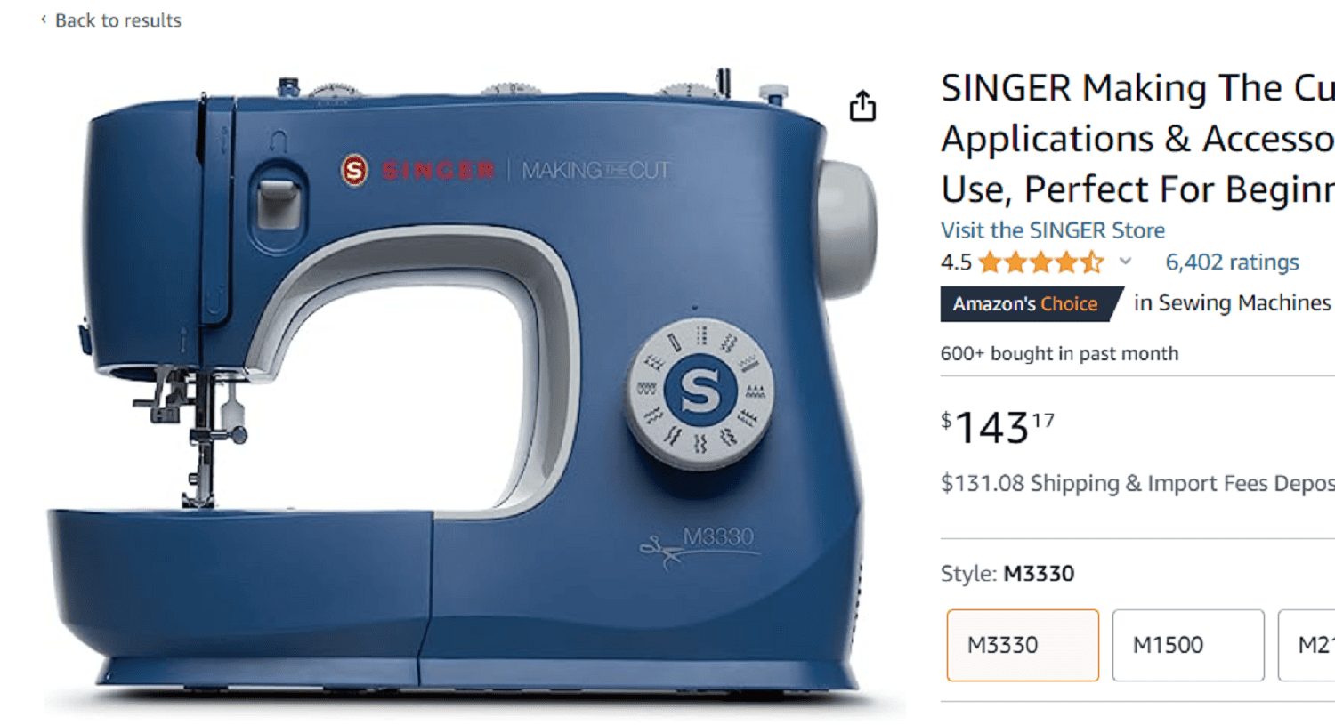sewing machine price