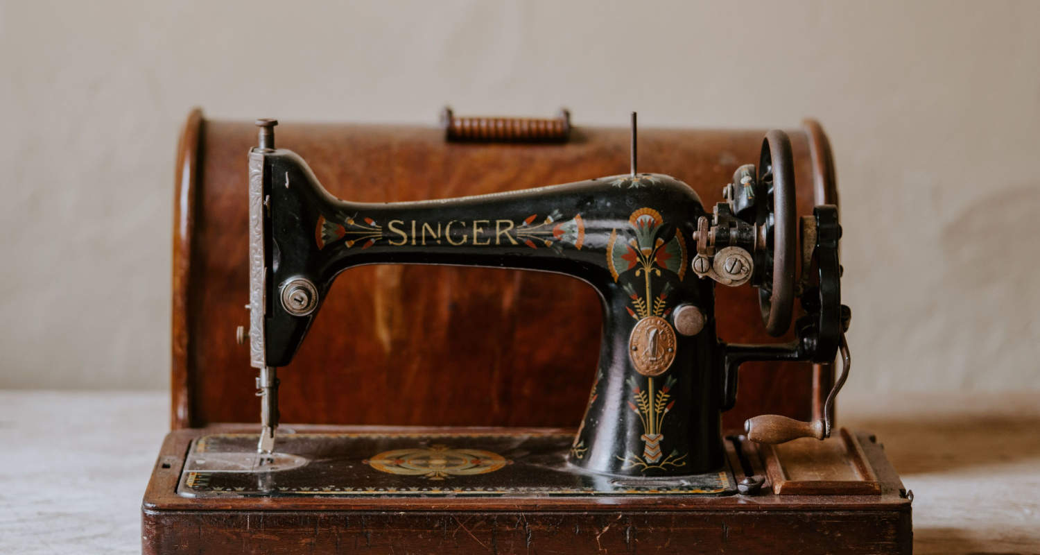 old sewing machine as a show piece 